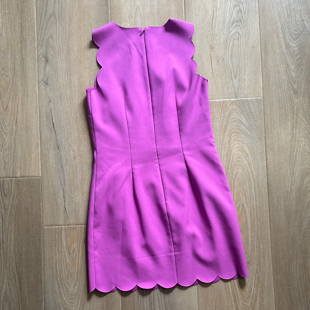 J. Crew Vibrant Purple Scalloped Mini Dress - Picture 3 of 3